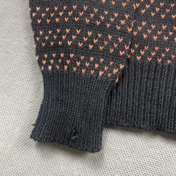 R n R Gear Wool Sweater Mens Medium Black Chunky Knit Birdseye USA Pullover - Picture 2 of 10